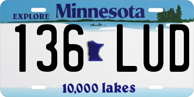 MN license plate 136LUD