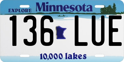 MN license plate 136LUE