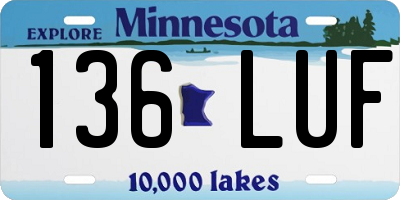 MN license plate 136LUF