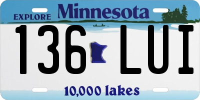 MN license plate 136LUI
