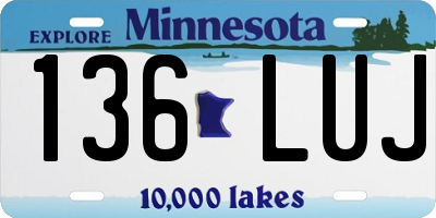 MN license plate 136LUJ