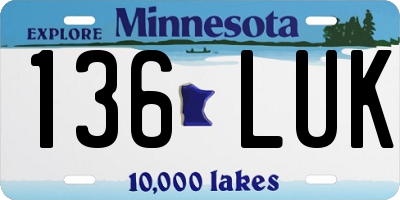 MN license plate 136LUK