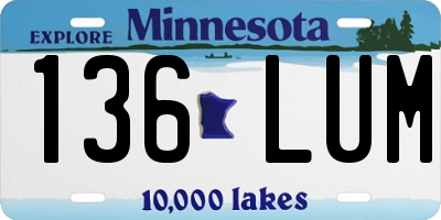 MN license plate 136LUM