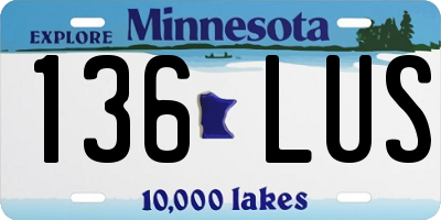 MN license plate 136LUS