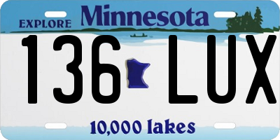 MN license plate 136LUX