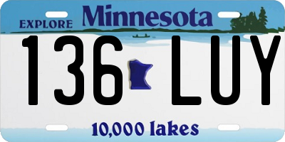 MN license plate 136LUY