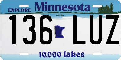 MN license plate 136LUZ