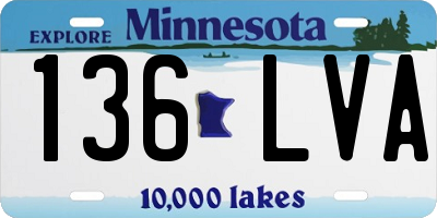 MN license plate 136LVA