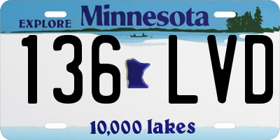 MN license plate 136LVD