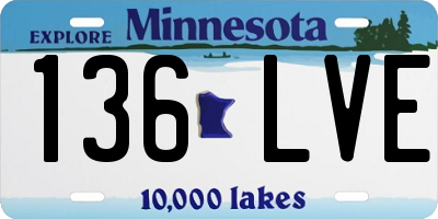 MN license plate 136LVE