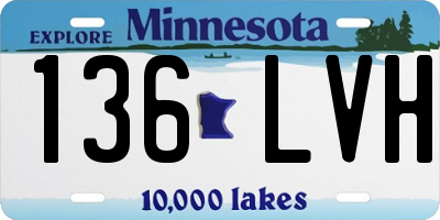 MN license plate 136LVH