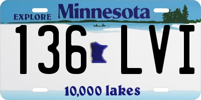 MN license plate 136LVI