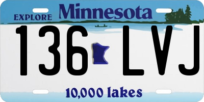 MN license plate 136LVJ