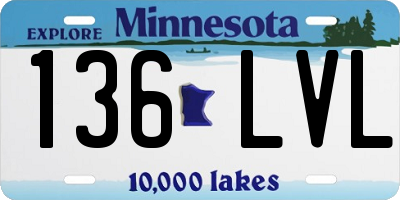 MN license plate 136LVL