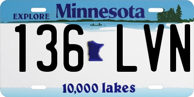 MN license plate 136LVN