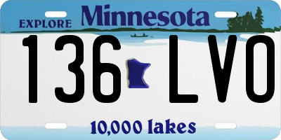 MN license plate 136LVO