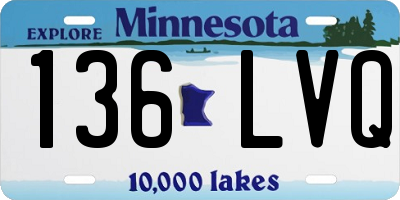 MN license plate 136LVQ