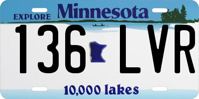 MN license plate 136LVR