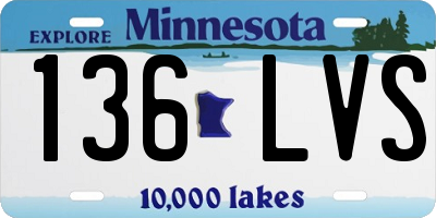 MN license plate 136LVS