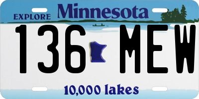 MN license plate 136MEW