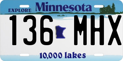 MN license plate 136MHX