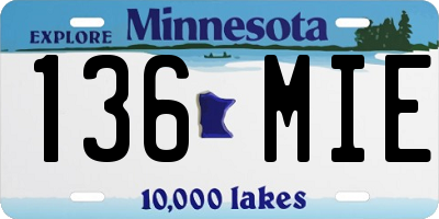 MN license plate 136MIE
