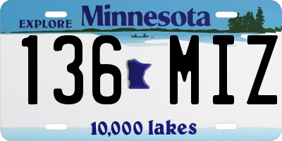 MN license plate 136MIZ