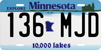 MN license plate 136MJD