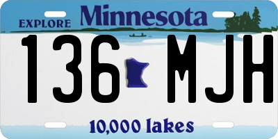 MN license plate 136MJH