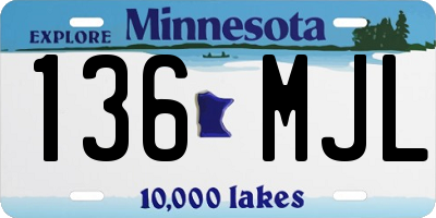 MN license plate 136MJL