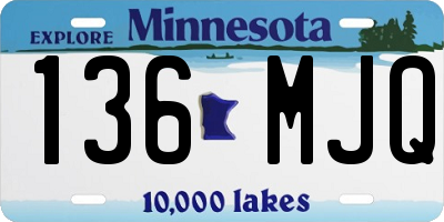 MN license plate 136MJQ