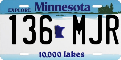 MN license plate 136MJR