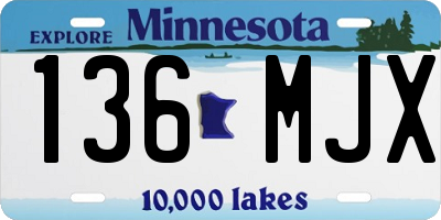 MN license plate 136MJX