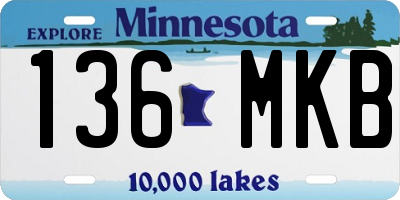MN license plate 136MKB