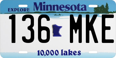MN license plate 136MKE