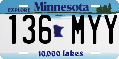 MN license plate 136MYY