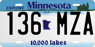MN license plate 136MZA
