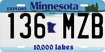 MN license plate 136MZB
