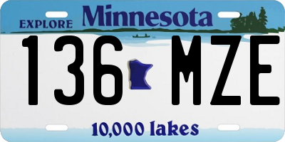 MN license plate 136MZE