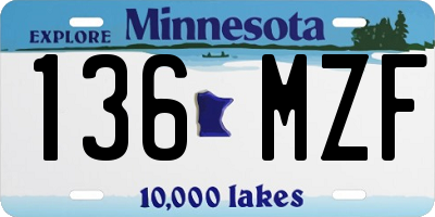 MN license plate 136MZF