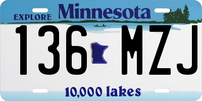 MN license plate 136MZJ