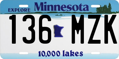 MN license plate 136MZK