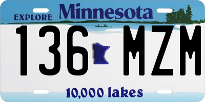 MN license plate 136MZM