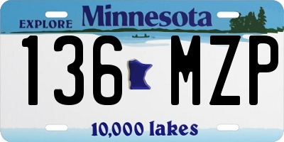 MN license plate 136MZP