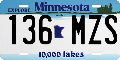 MN license plate 136MZS