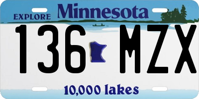 MN license plate 136MZX