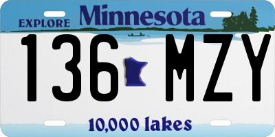 MN license plate 136MZY