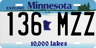 MN license plate 136MZZ