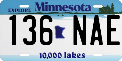 MN license plate 136NAE
