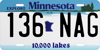 MN license plate 136NAG